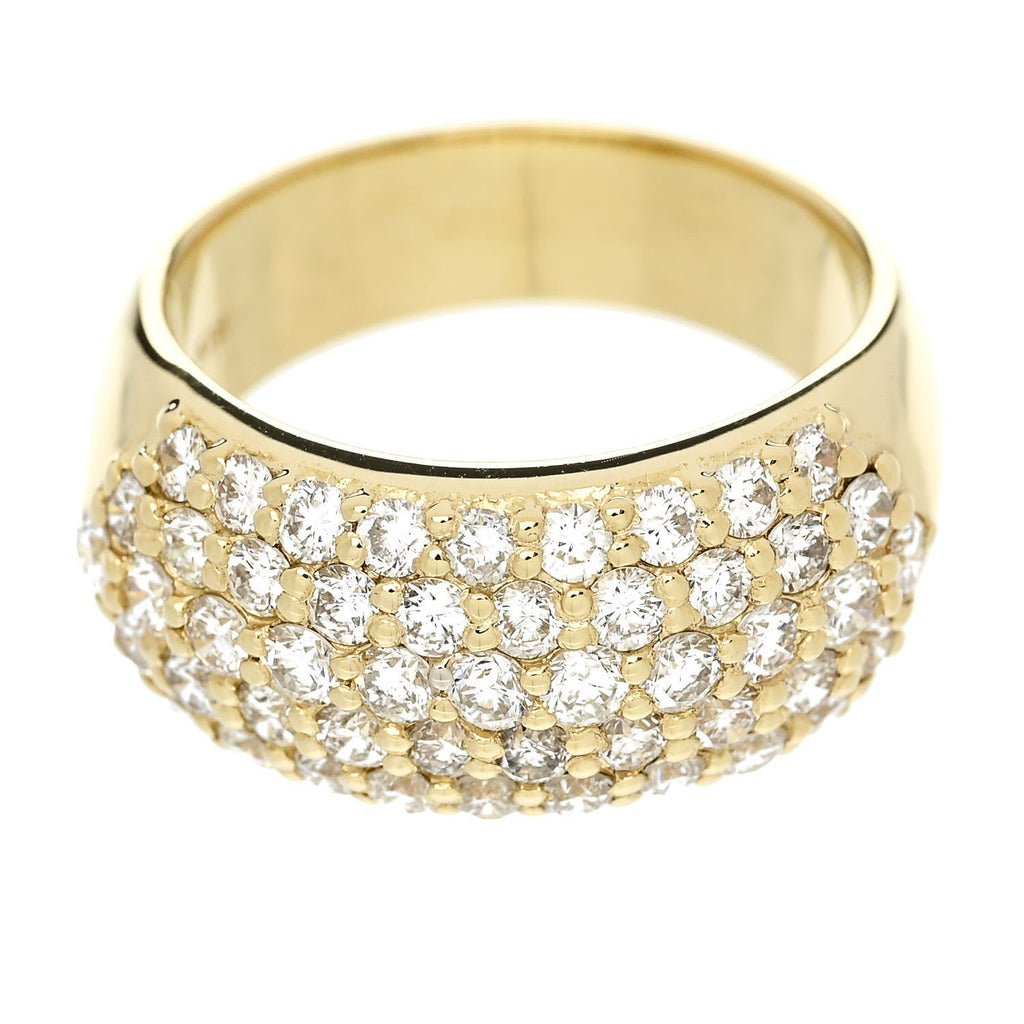 18K Yellow Gold Diamond 1.68ctw Five Row Ring 53 6.5