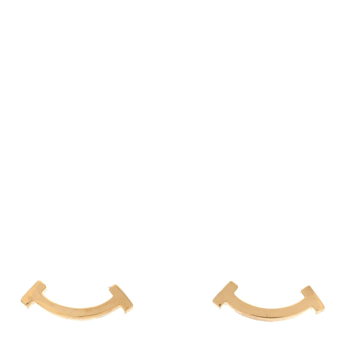 18K Yellow Gold T Smile Stud Earrings