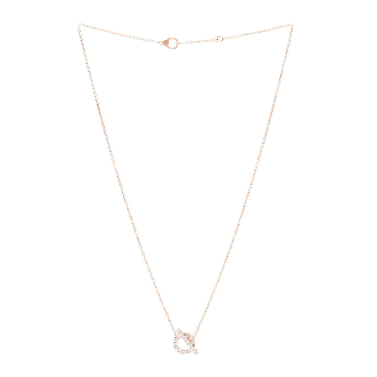 18K Rose Gold Diamond Finesse Pendant Necklace