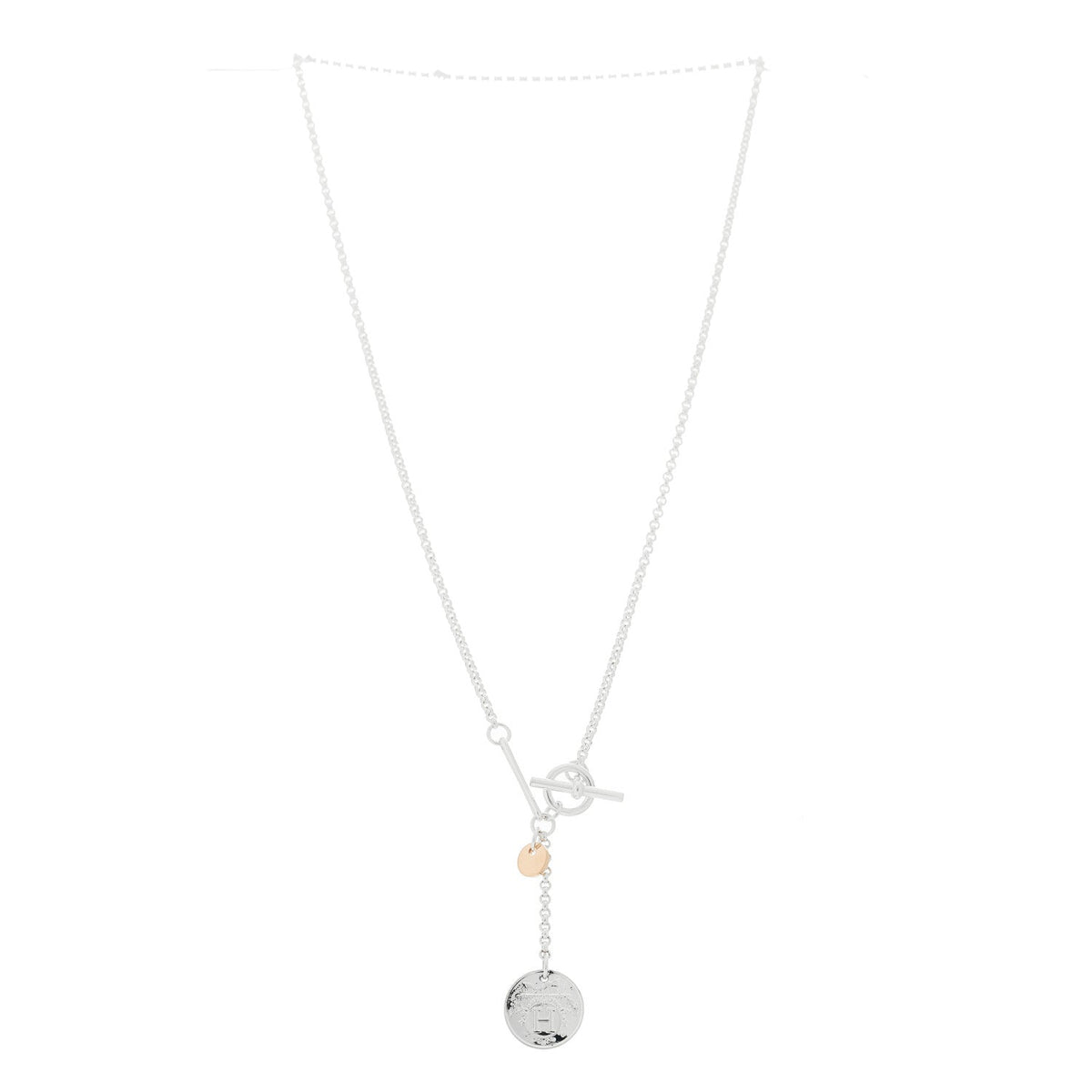 Sterling Silver 18K Rose Gold PM Ex-Libris Pendant Necklace