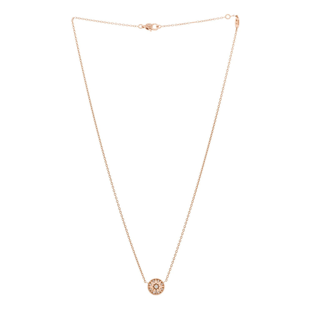 18K Rose Gold Diamond Rose Des Vents Necklace