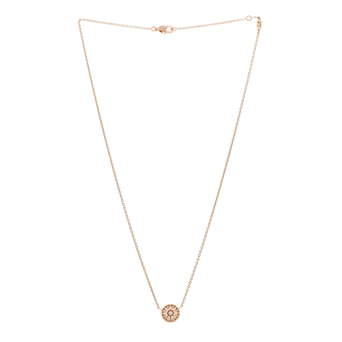 18K Rose Gold Diamond Rose Des Vents Necklace