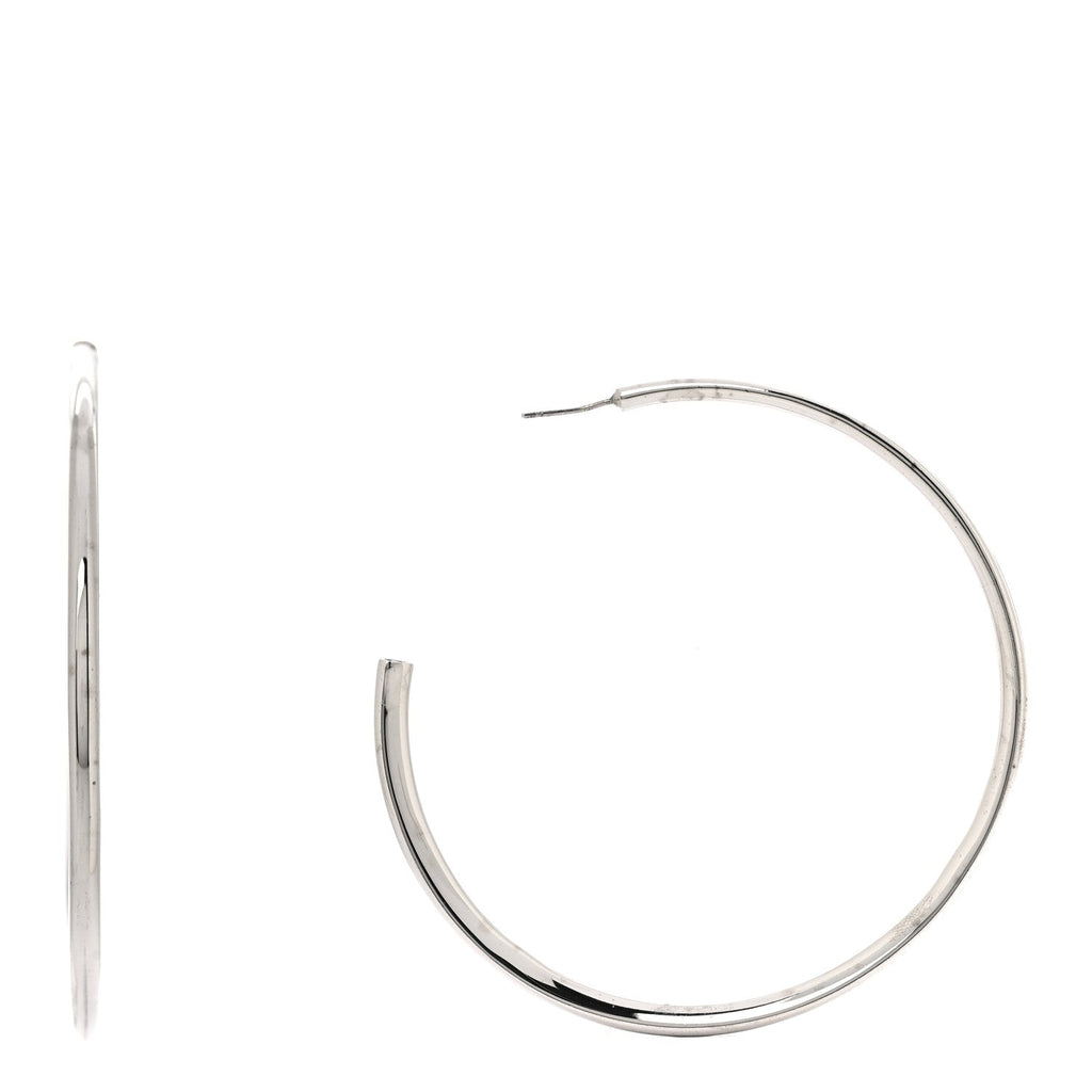 Metal Heart Hoop Earrings Silver