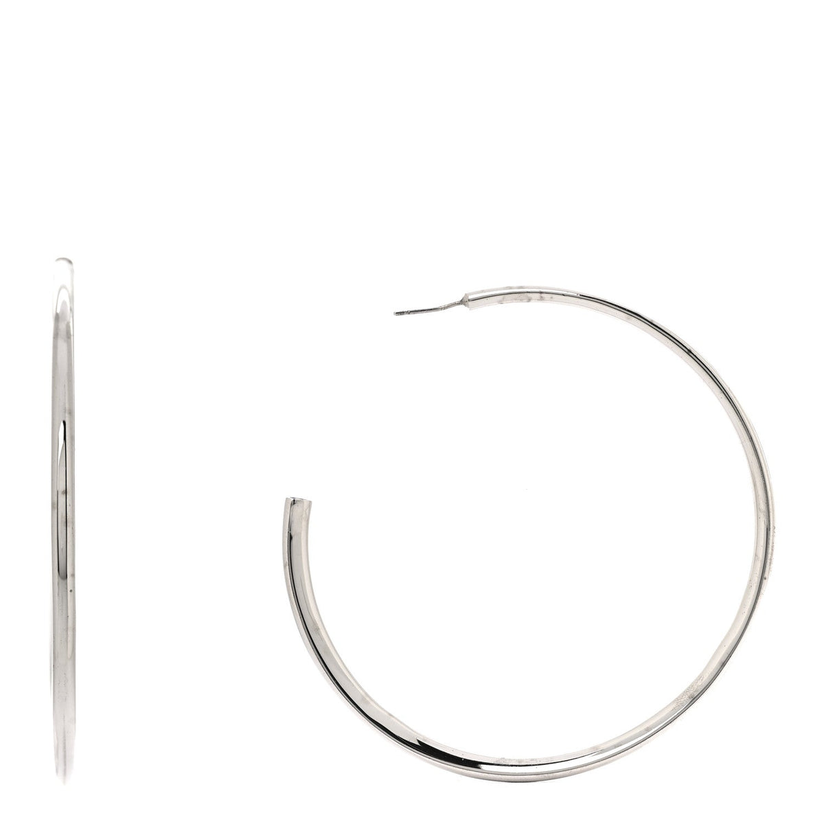 Metal Heart Hoop Earrings Silver