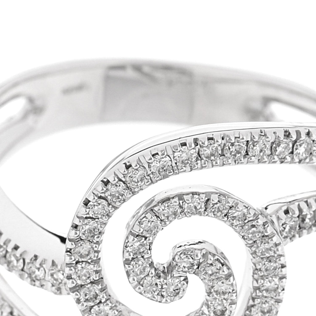 18K White Gold Diamond 1.20ctw Swirl Ring  61 9.5