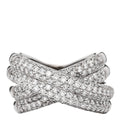 18K White Gold Diamond 1.75ctw Crossover Band Ring 58 8.25