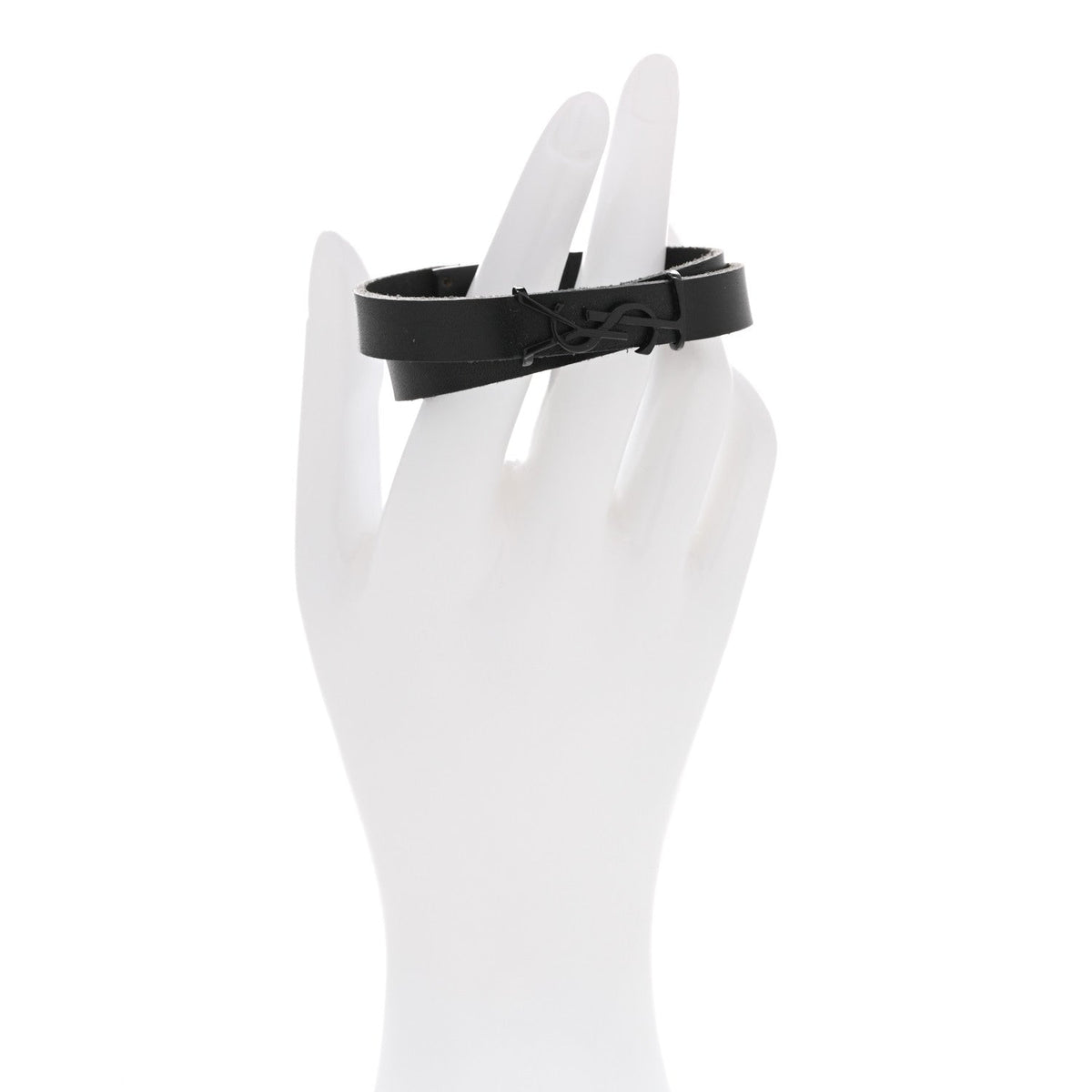 Calfskin Opyum Double Wrap Bracelet Black