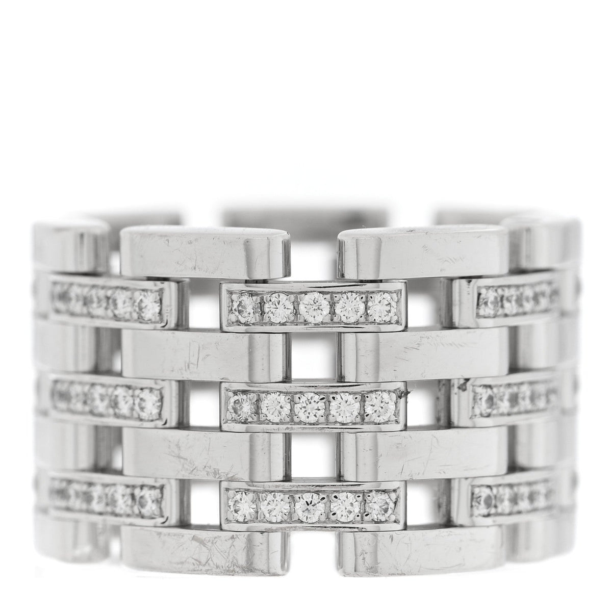 18K White Gold Diamond Les Chaines Ring 50 5.5