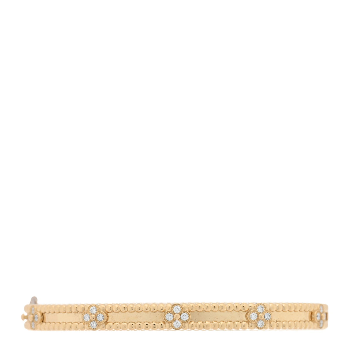 18K Yellow Gold Diamond Perlee Sweet Clovers Bracelet L