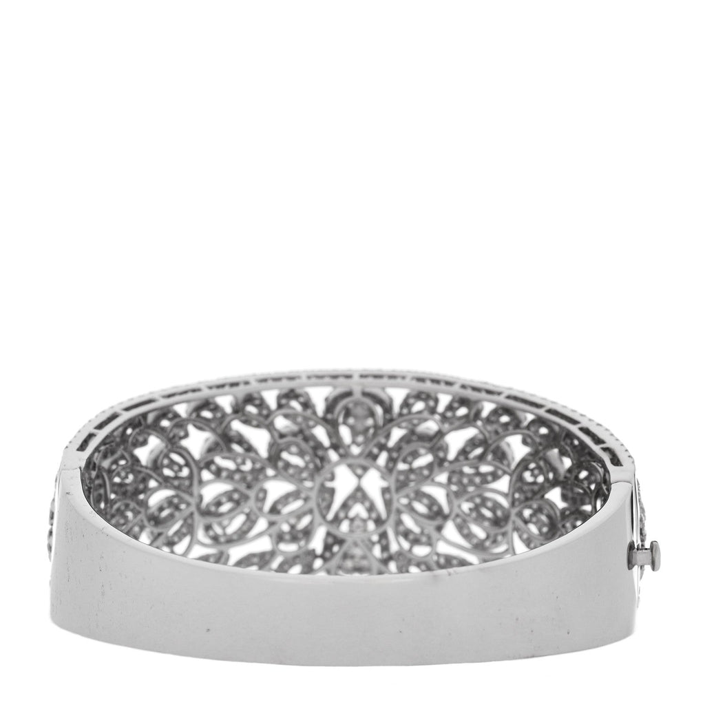 18K White Gold Diamond 10.80ctw Bangle Bracelet