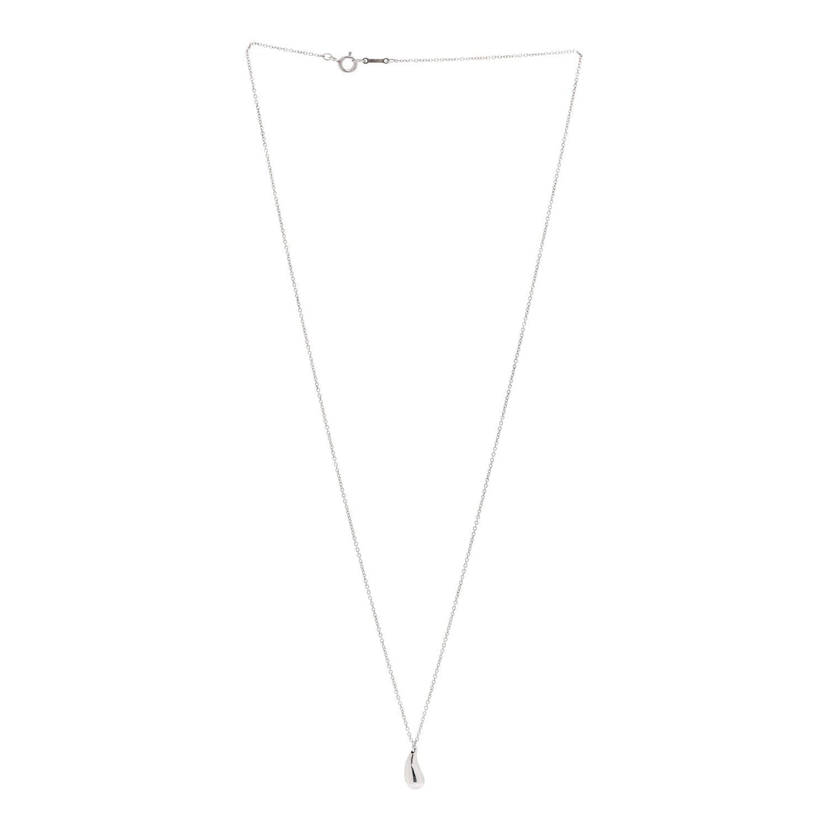 Sterling Silver 12mm Elsa Peretti Teardrop Pendant Necklace