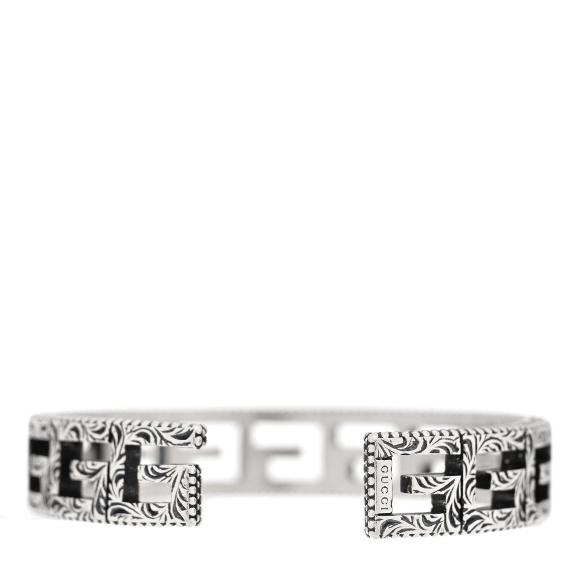 Sterling Silver Square G Motif Cuff Bracelet