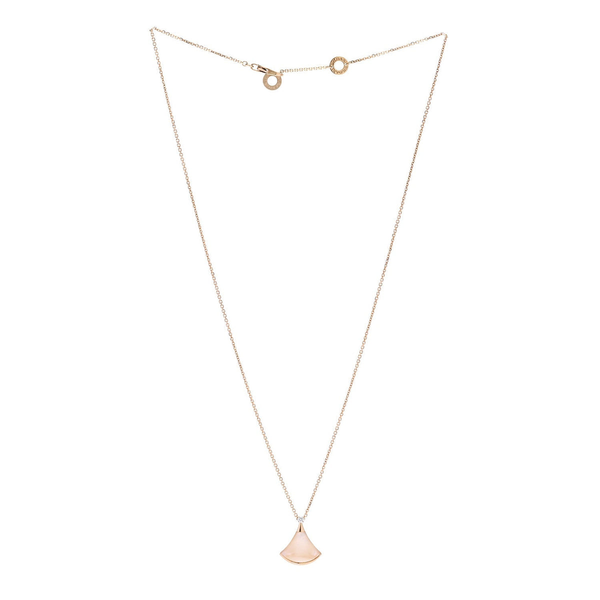 18K Yellow Gold Diamond Mother of Pearl Small Divas' Dream Pendant Necklace