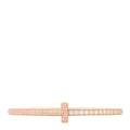 18K Rose Gold Diamond Narrow T T1 Hinged Bangle Bracelet