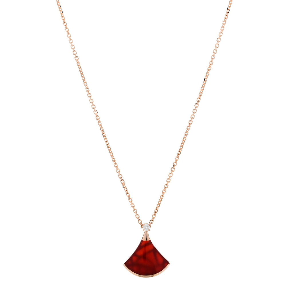 18K Rose Gold Diamond Carnelian Divas' Dream Pendant Necklace