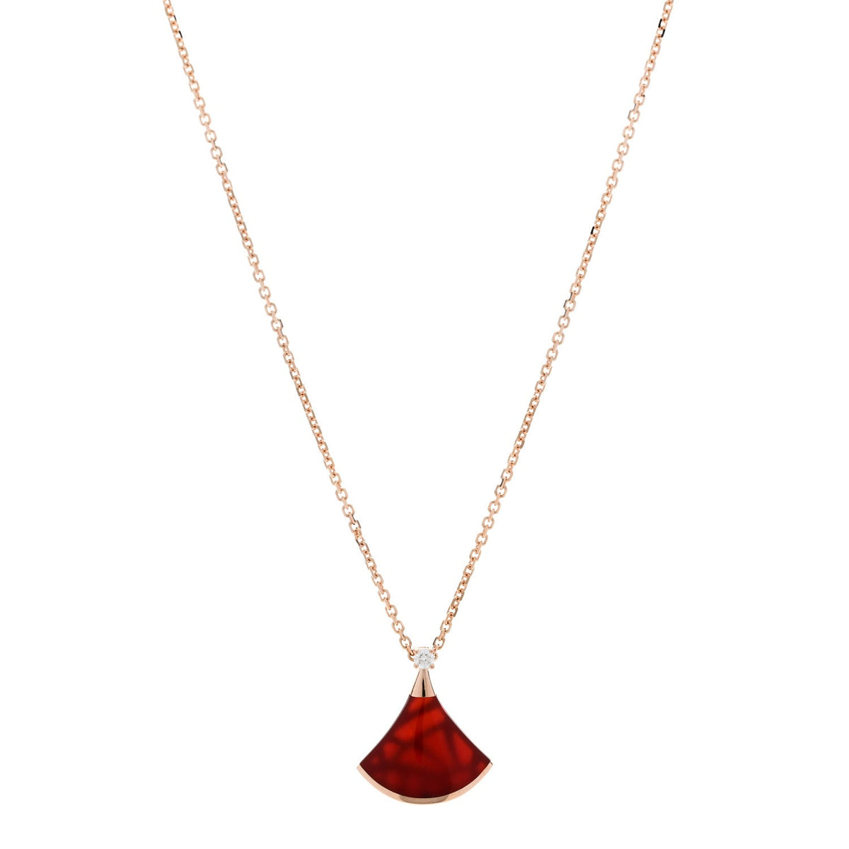 18K Rose Gold Diamond Carnelian Divas' Dream Pendant Necklace