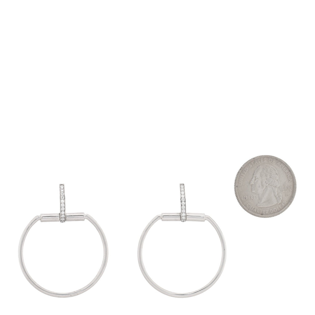 18K White Gold Diamond Classica Parisienne Round Drop Earrings