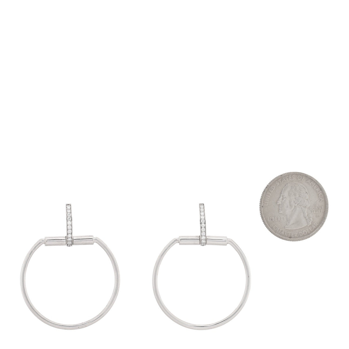 18K White Gold Diamond Classica Parisienne Round Drop Earrings