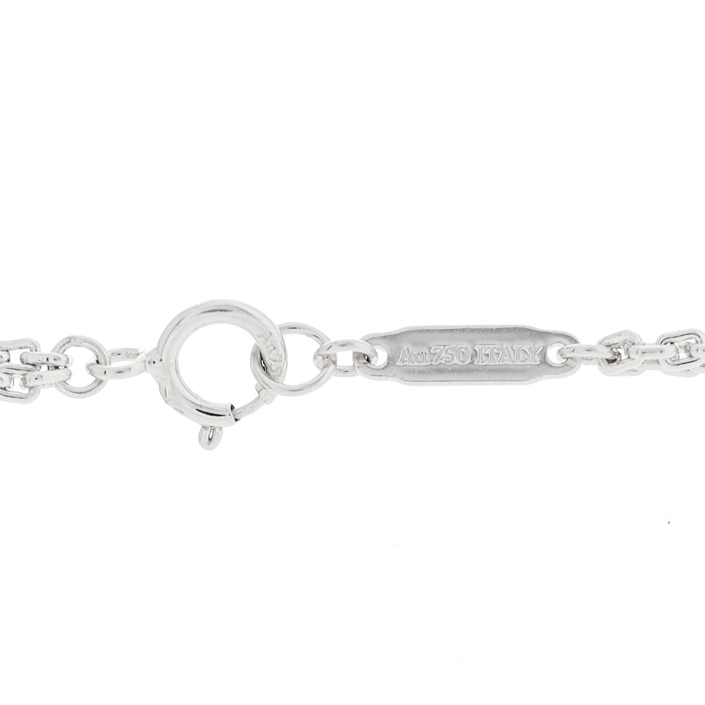 18K White Gold Diamond HardWear Large Double Link Pave Pendant Necklace