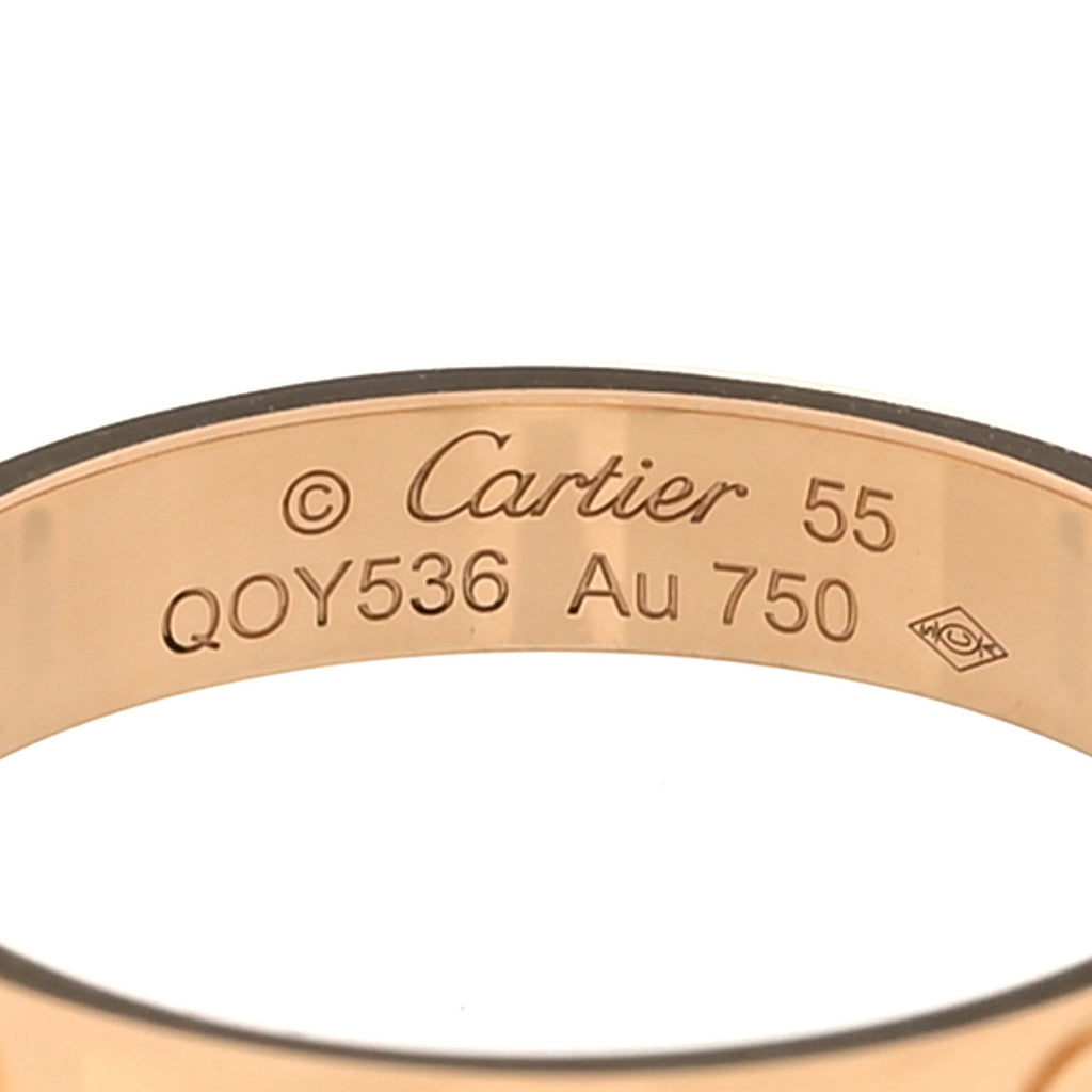 18K Yellow Gold 3.5mm LOVE Wedding Band Ring 55 7.25