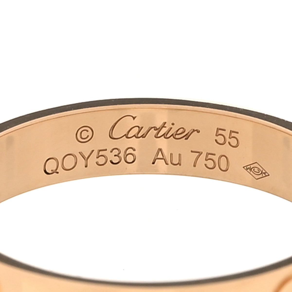 18K Yellow Gold 3.5mm LOVE Wedding Band Ring 55 7.25
