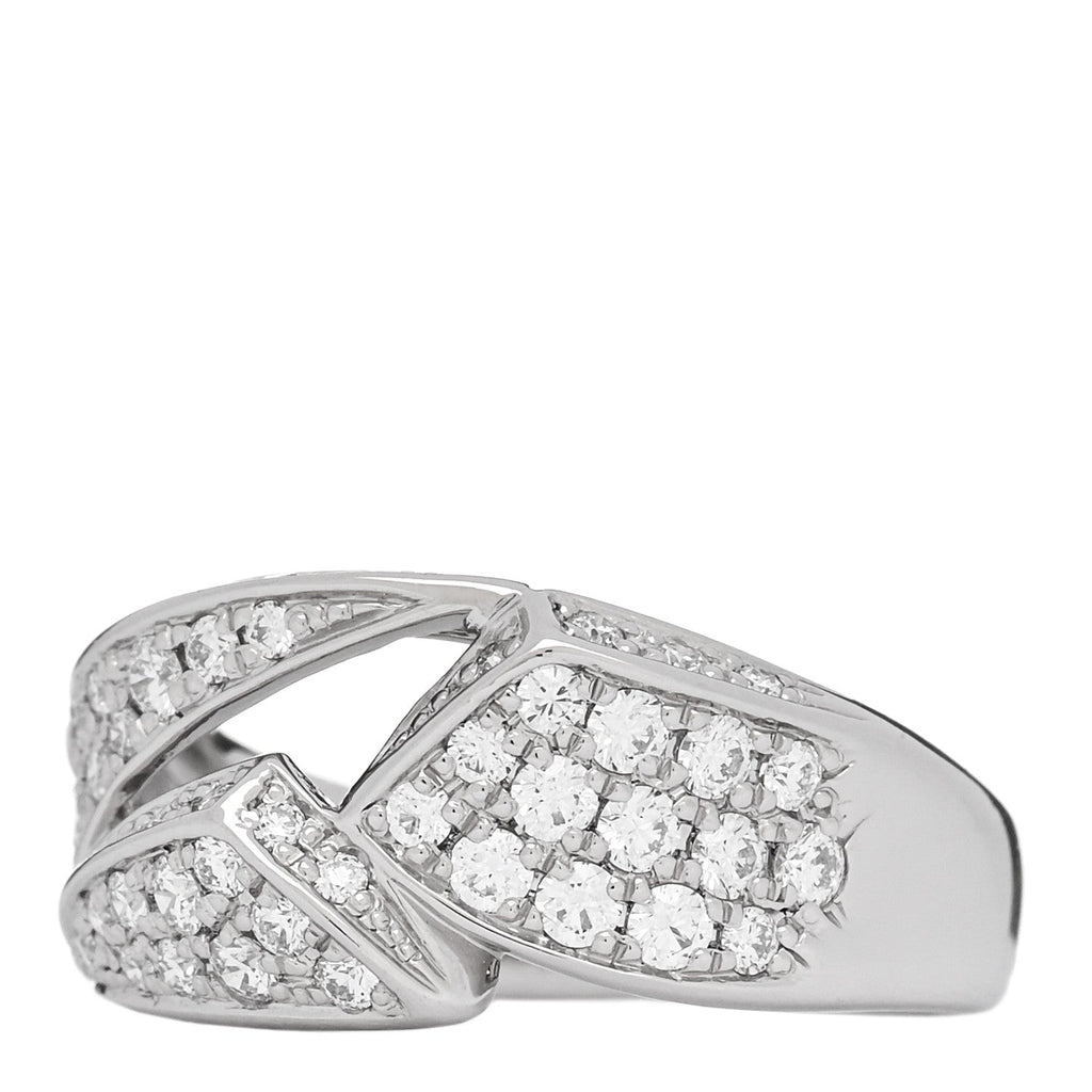 Platinum Diamond .74ctw Geometric Open Band Ring 54 6.75