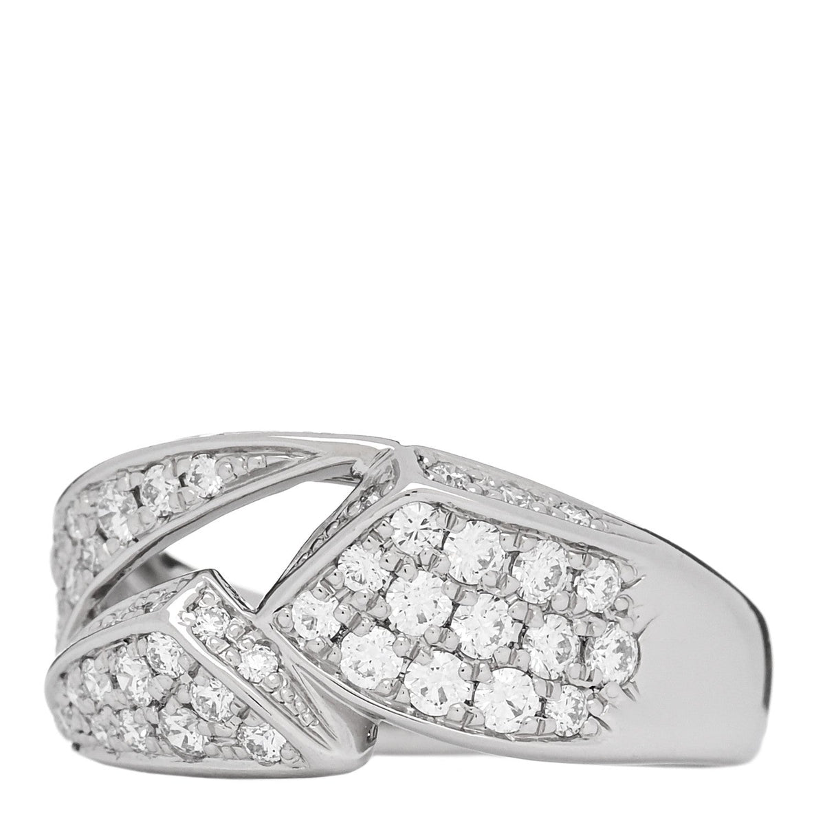 Platinum Diamond .74ctw Geometric Open Band Ring 54 6.75