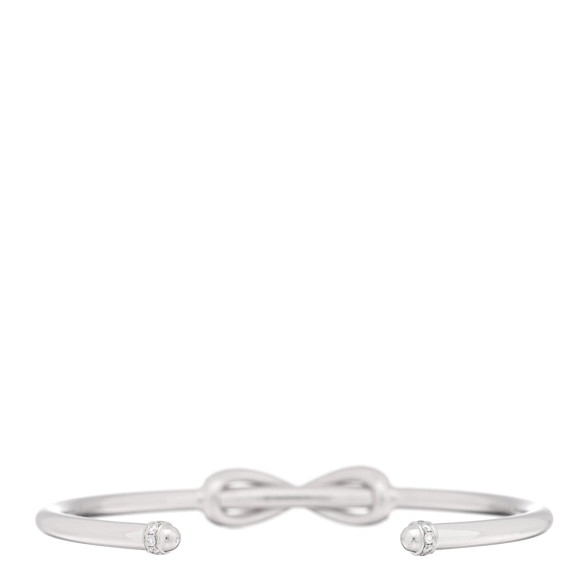 18K White Gold Diamond Infinity Cuff Bracelet