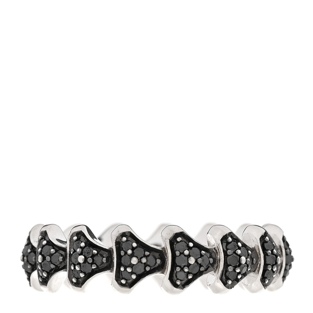 Sterling Silver Black Diamond Armory Band Ring 58 8.5