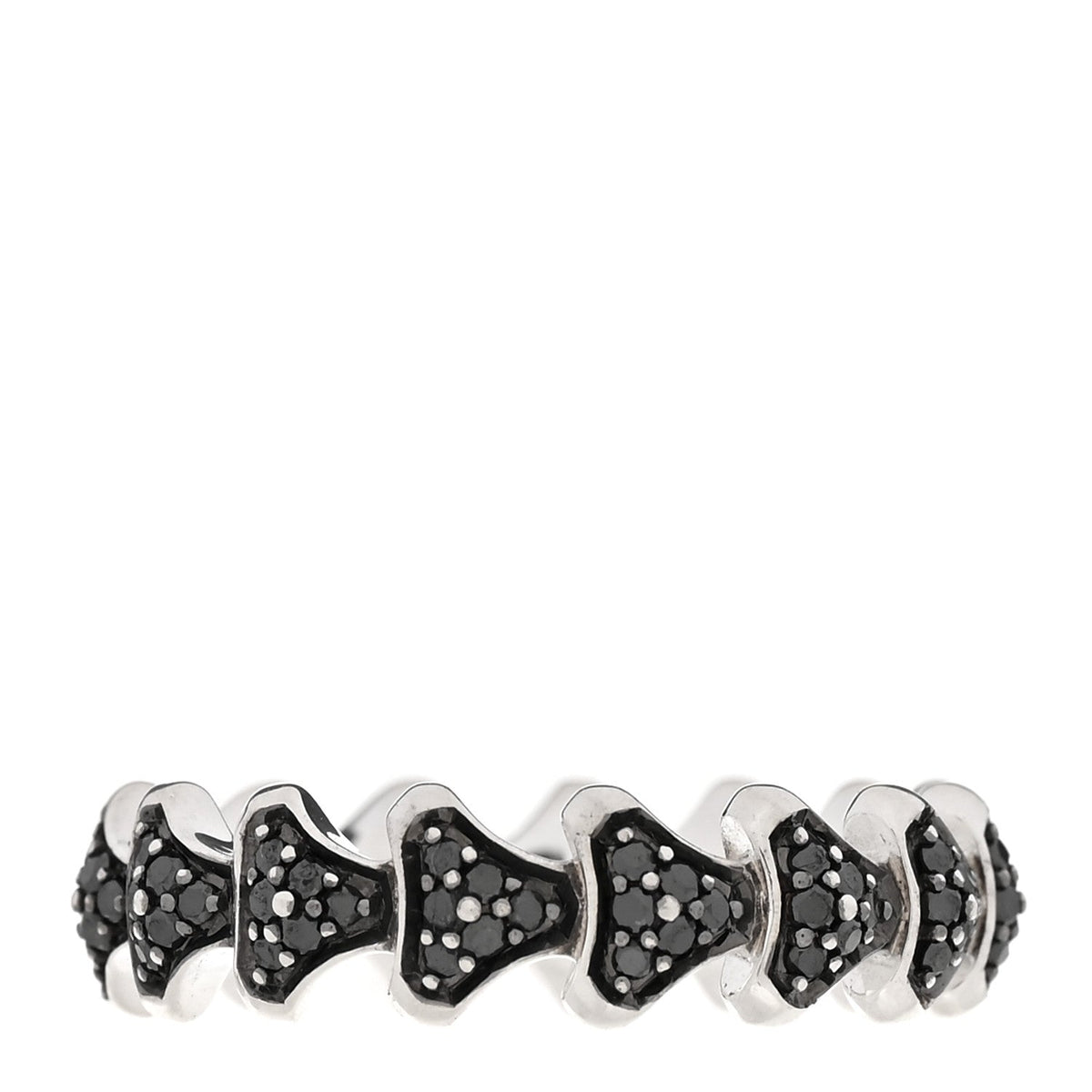 Sterling Silver Black Diamond Armory Band Ring 58 8.5