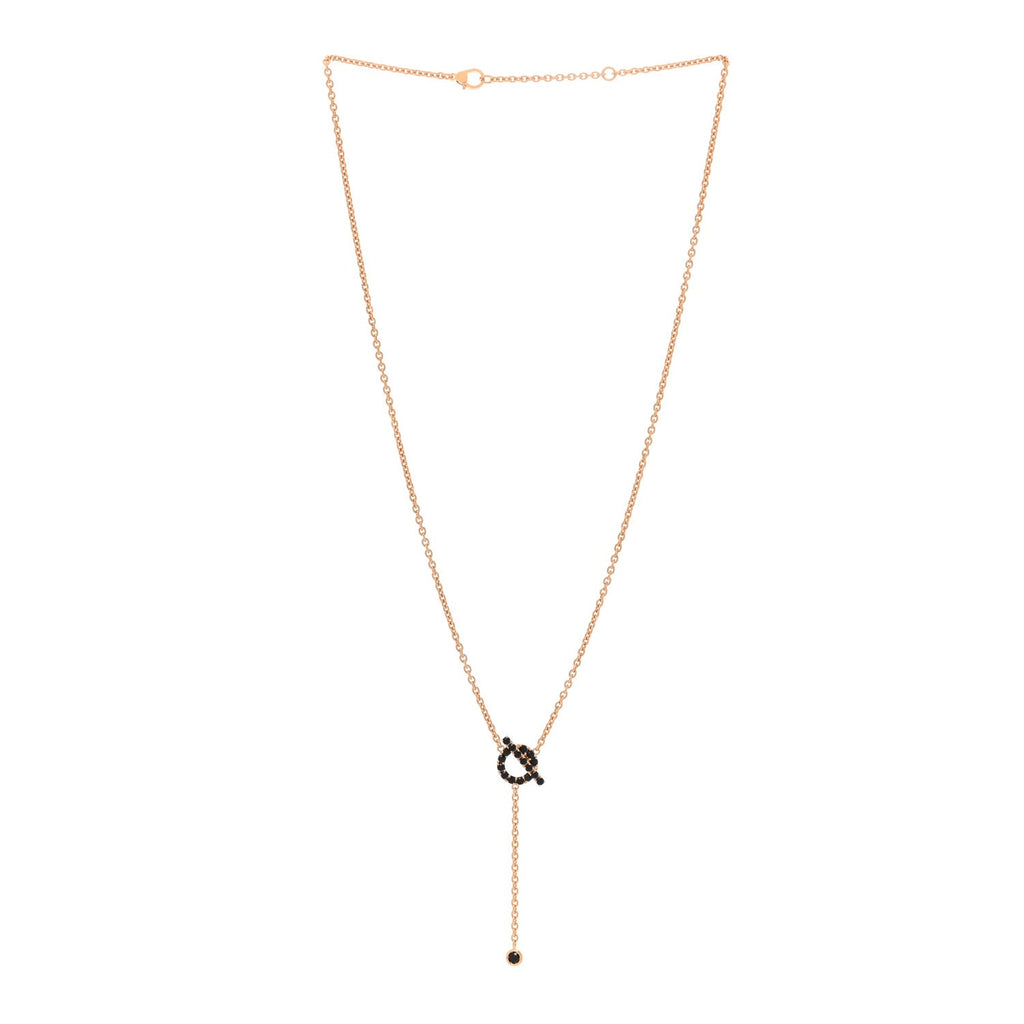 18K Rose Gold Black Spinel Finesse Lariat Necklace