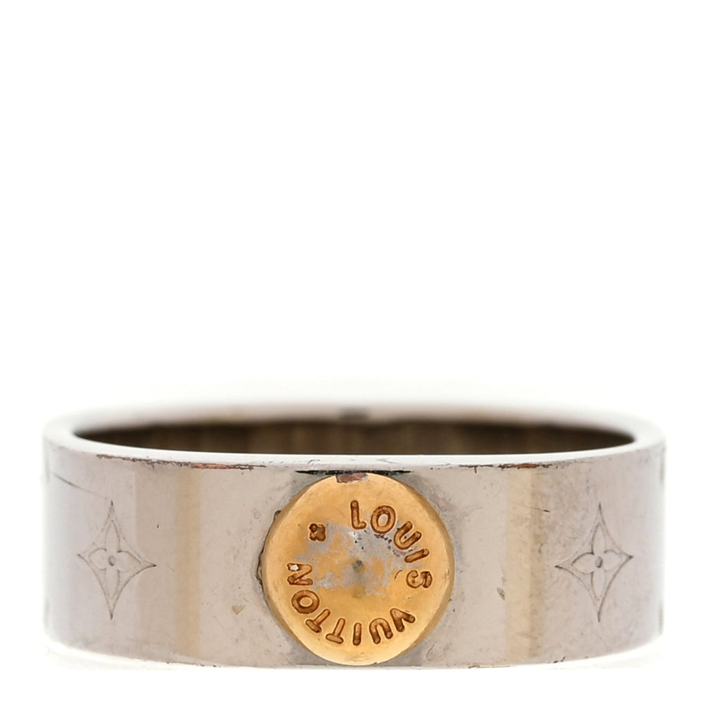 Brass Monogram Engraved Nanogram Ring S Palladium