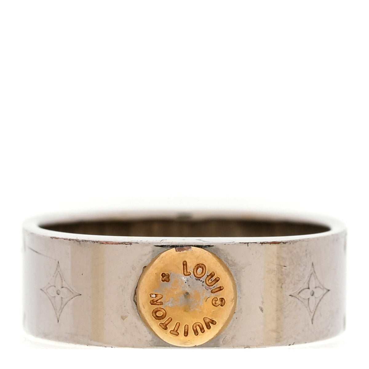 Brass Monogram Engraved Nanogram Ring S Palladium
