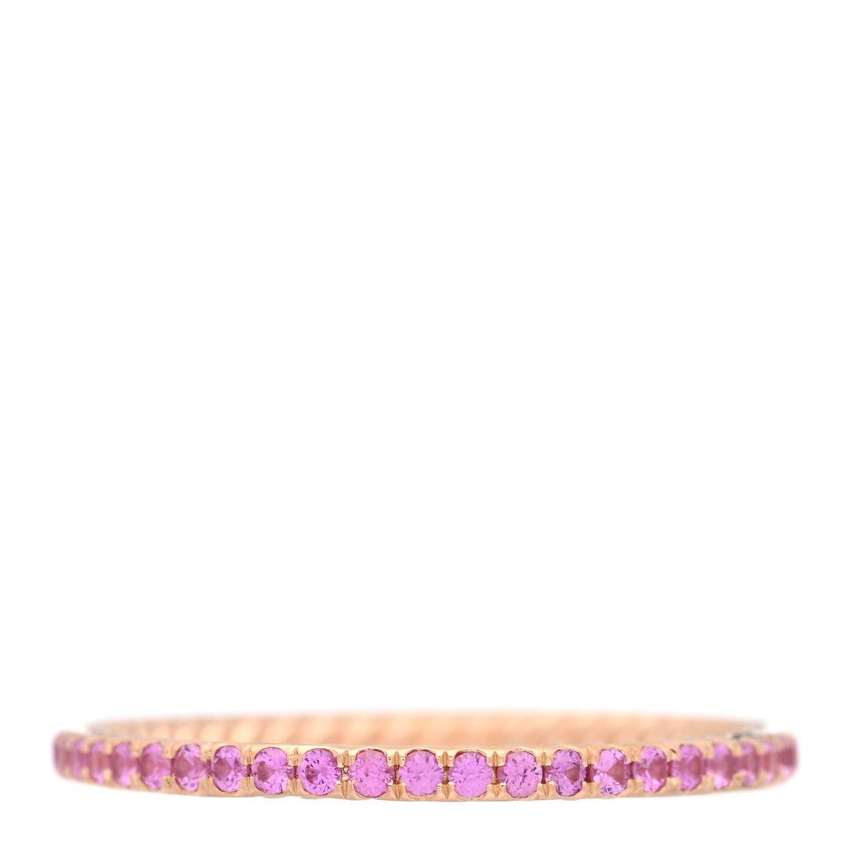 18K Rose Gold Pink Sapphire 1.85mm Eden Eternity Band Ring 66 11.5