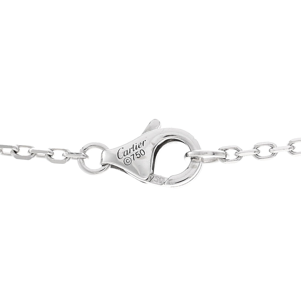 18K White Gold Diamond Interlocking LOVE Paved Necklace