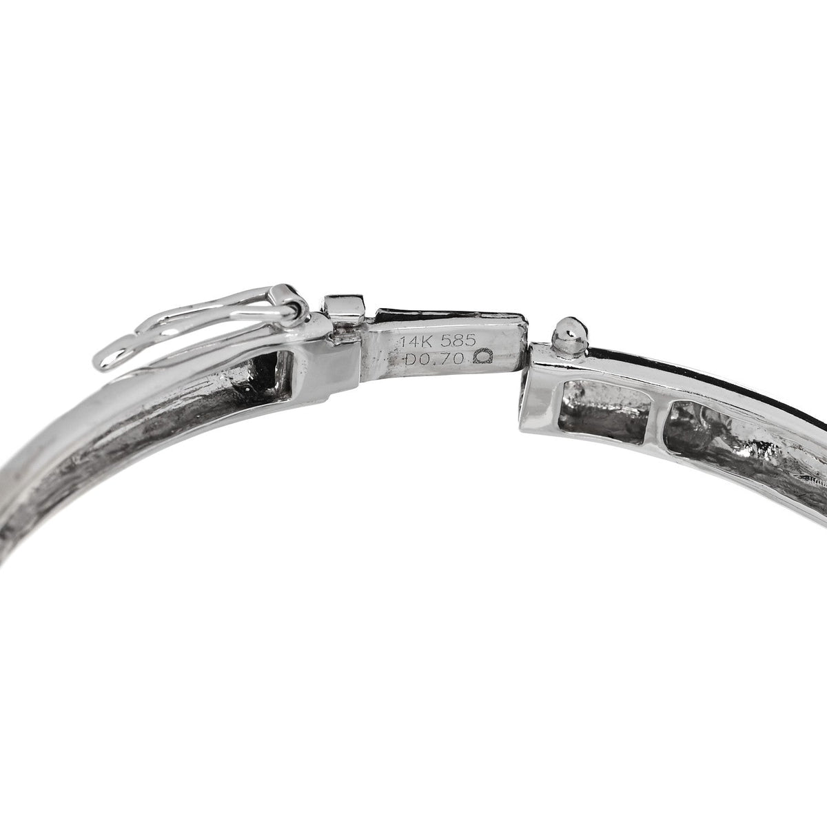 14K White Gold Diamond Black Cultured Pearl .64ct Bypass Bracelet