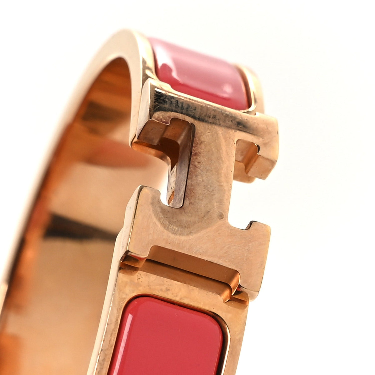 Enamel Narrow Clic Clac H Bracelet PM Rouge Corail