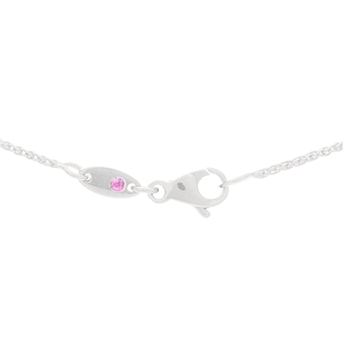 18K White Gold Three Diamond Drop Pendant Necklace