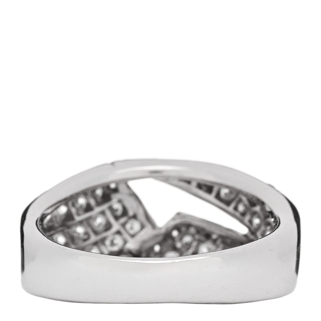 Platinum Diamond .74ctw Geometric Open Band Ring 54 6.75