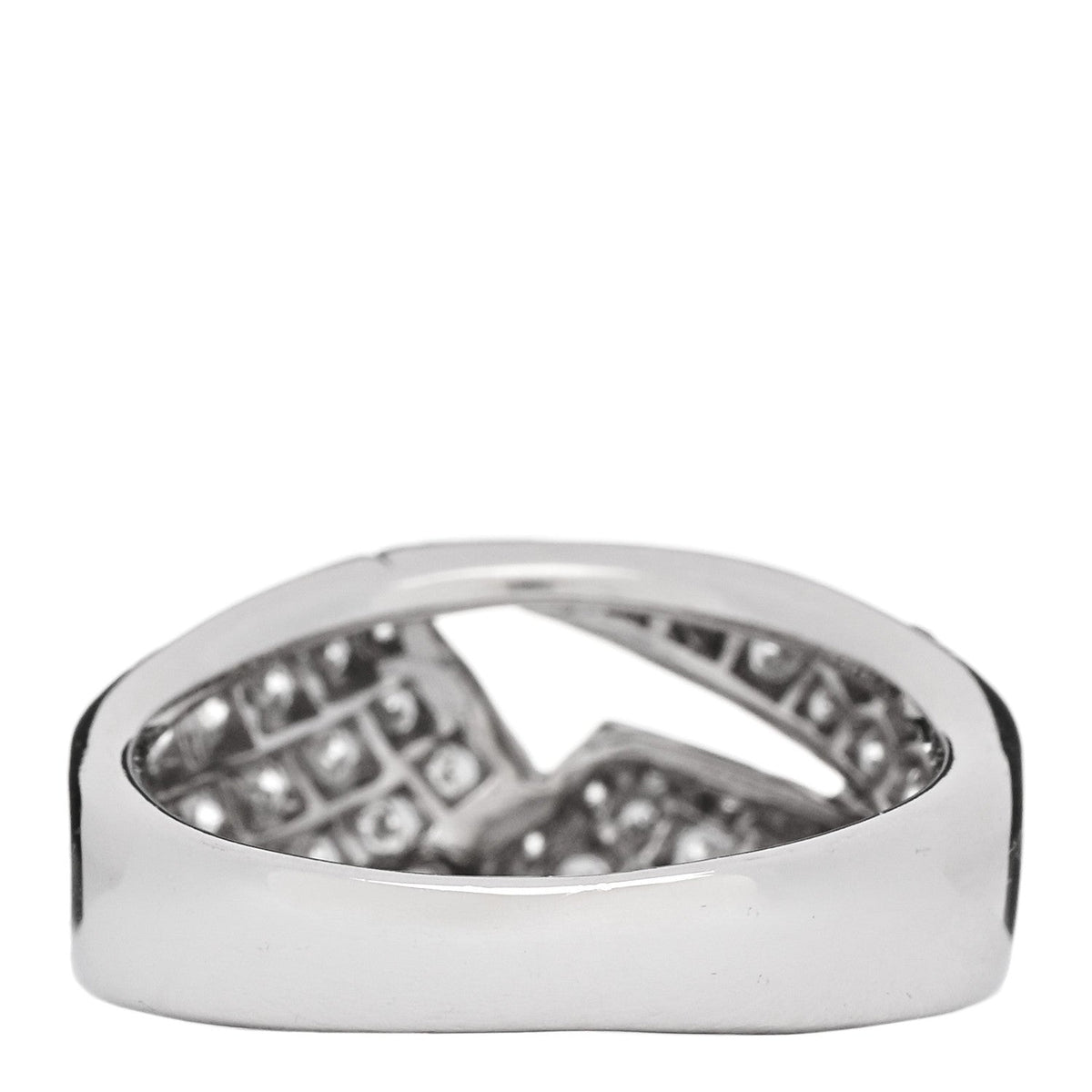 Platinum Diamond .74ctw Geometric Open Band Ring 54 6.75