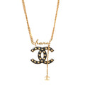 Metal Resin CC Star Chain Logo Necklace Gold Black