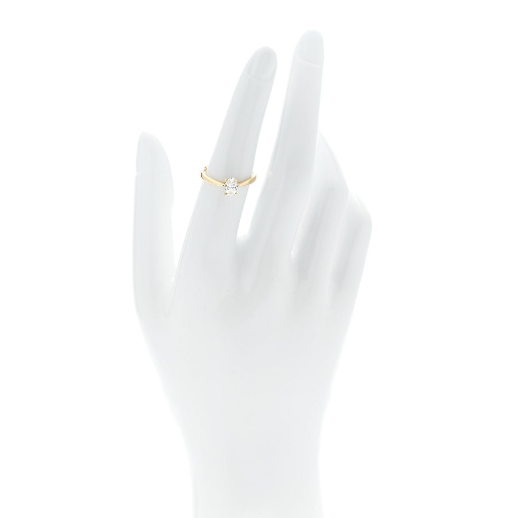 18K Yellow Gold Diamond .51ct Oval Cut Solitaire Engagement Ring  52 6