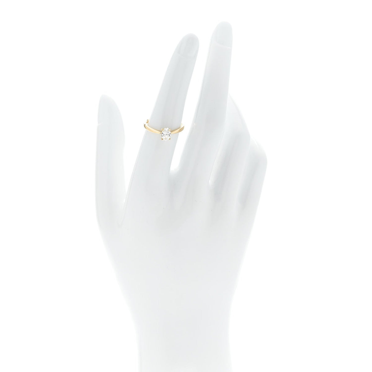 18K Yellow Gold Diamond .51ct Oval Cut Solitaire Engagement Ring  52 6
