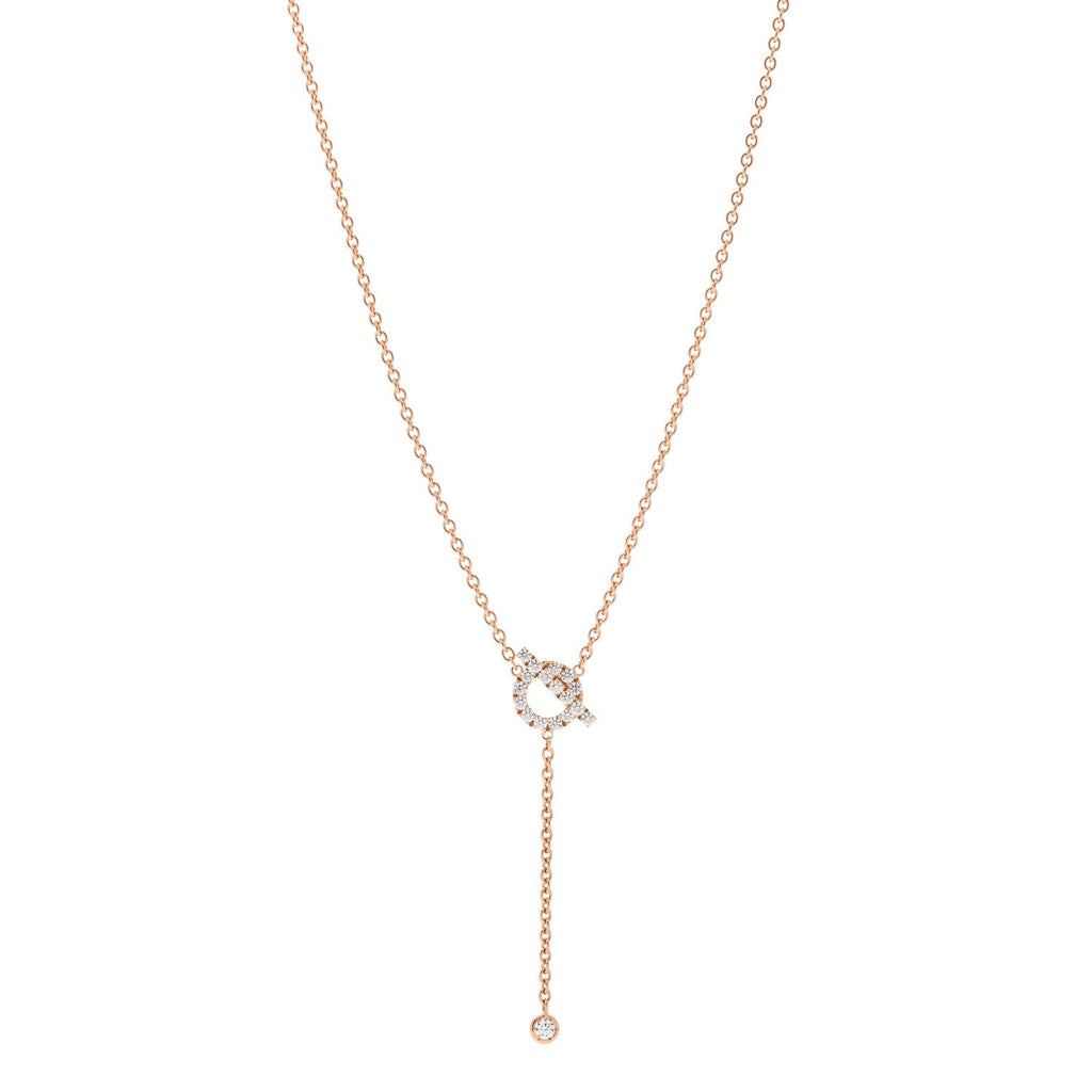 18K Rose Gold Diamond Finesse Lariat Necklace