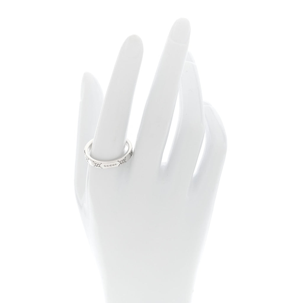 Sterling Silver Signature GG Narrow Band Ring 63 10.25
