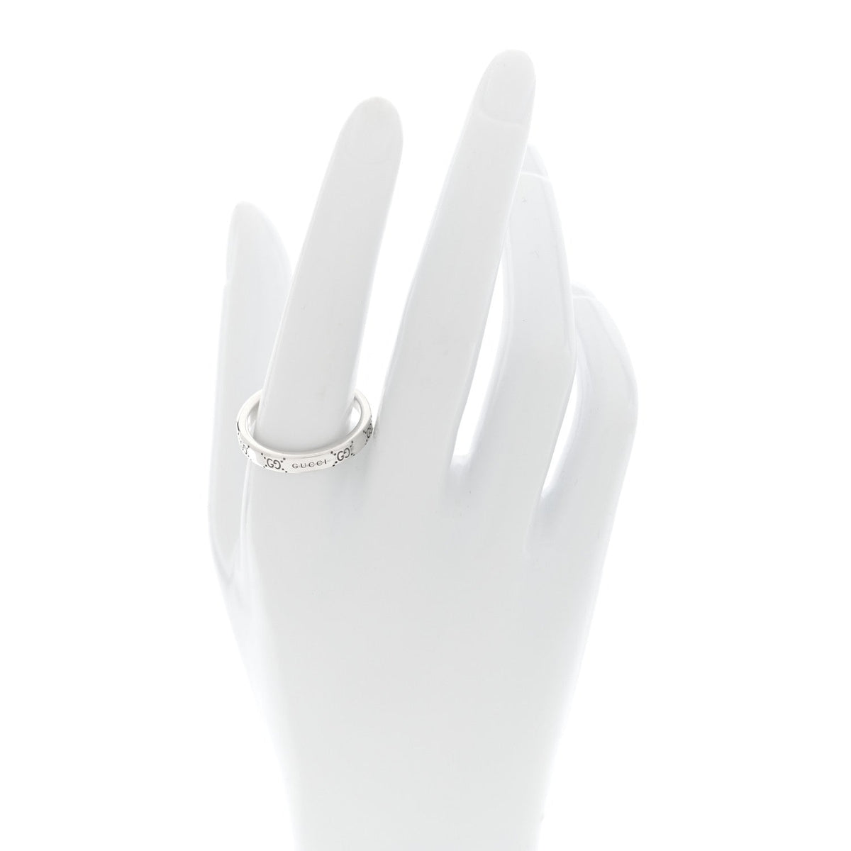 Sterling Silver Signature GG Narrow Band Ring 63 10.25