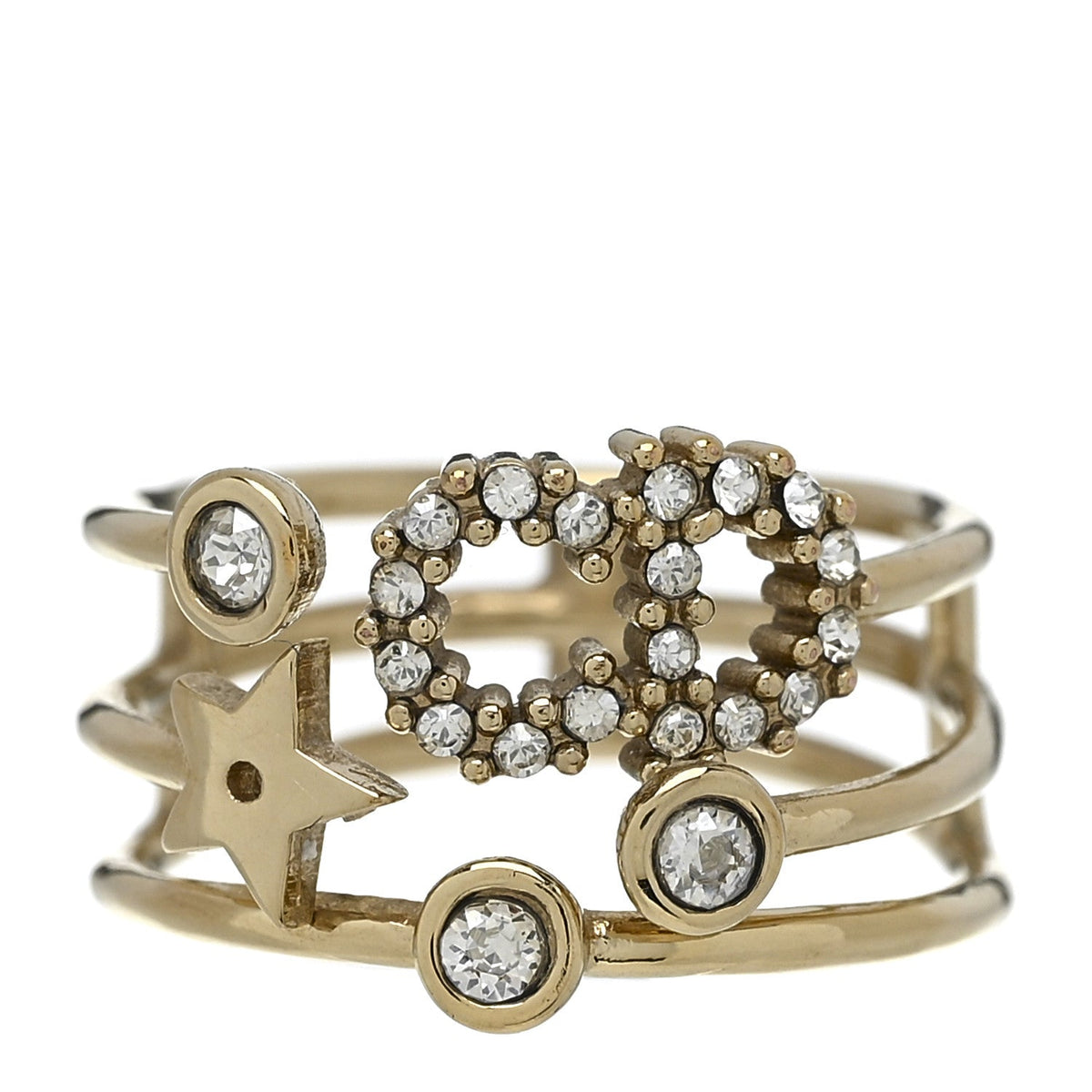 Metal Crystal Shiny-D Ring S Gold