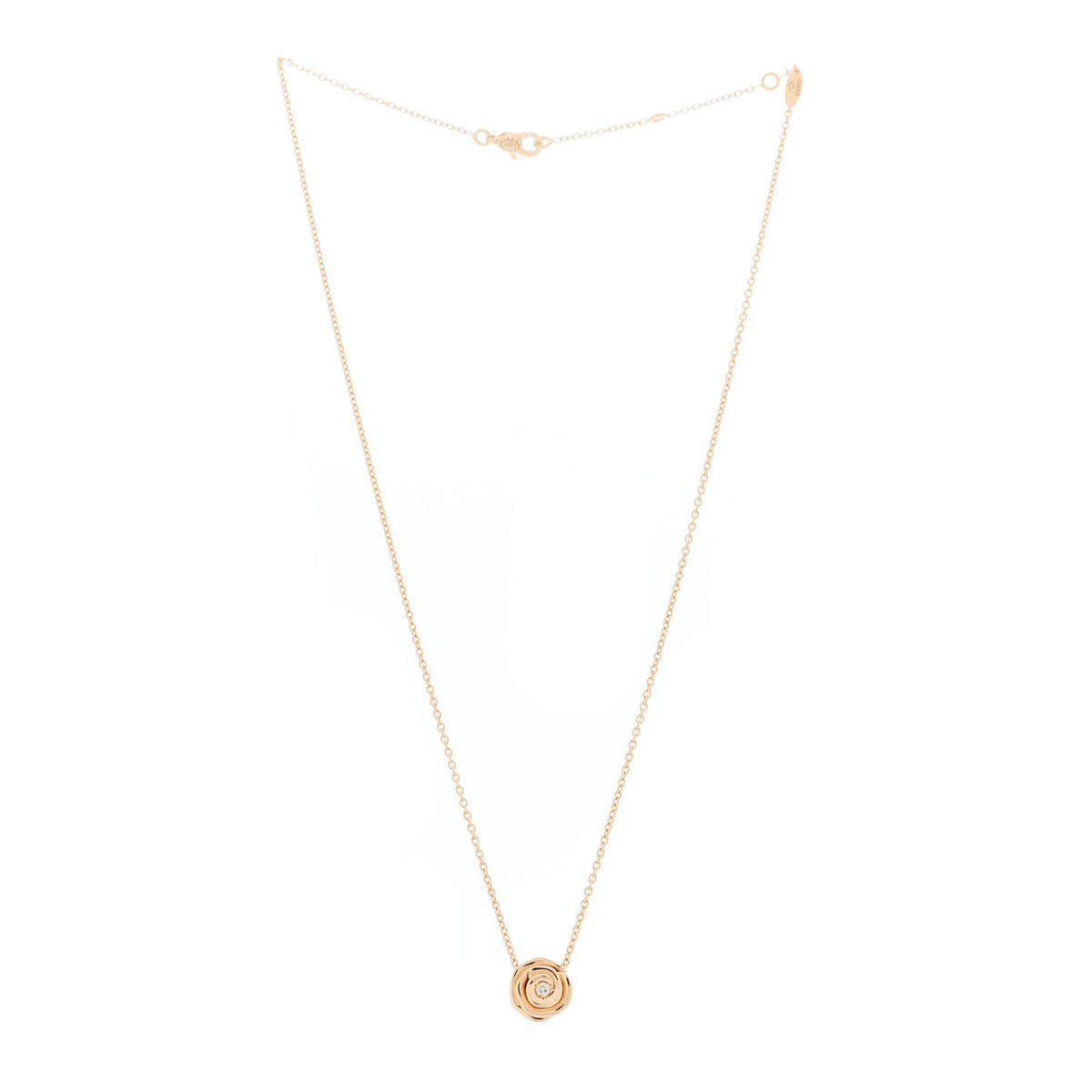 18K Rose Gold Diamond Small Rose Couture Necklace