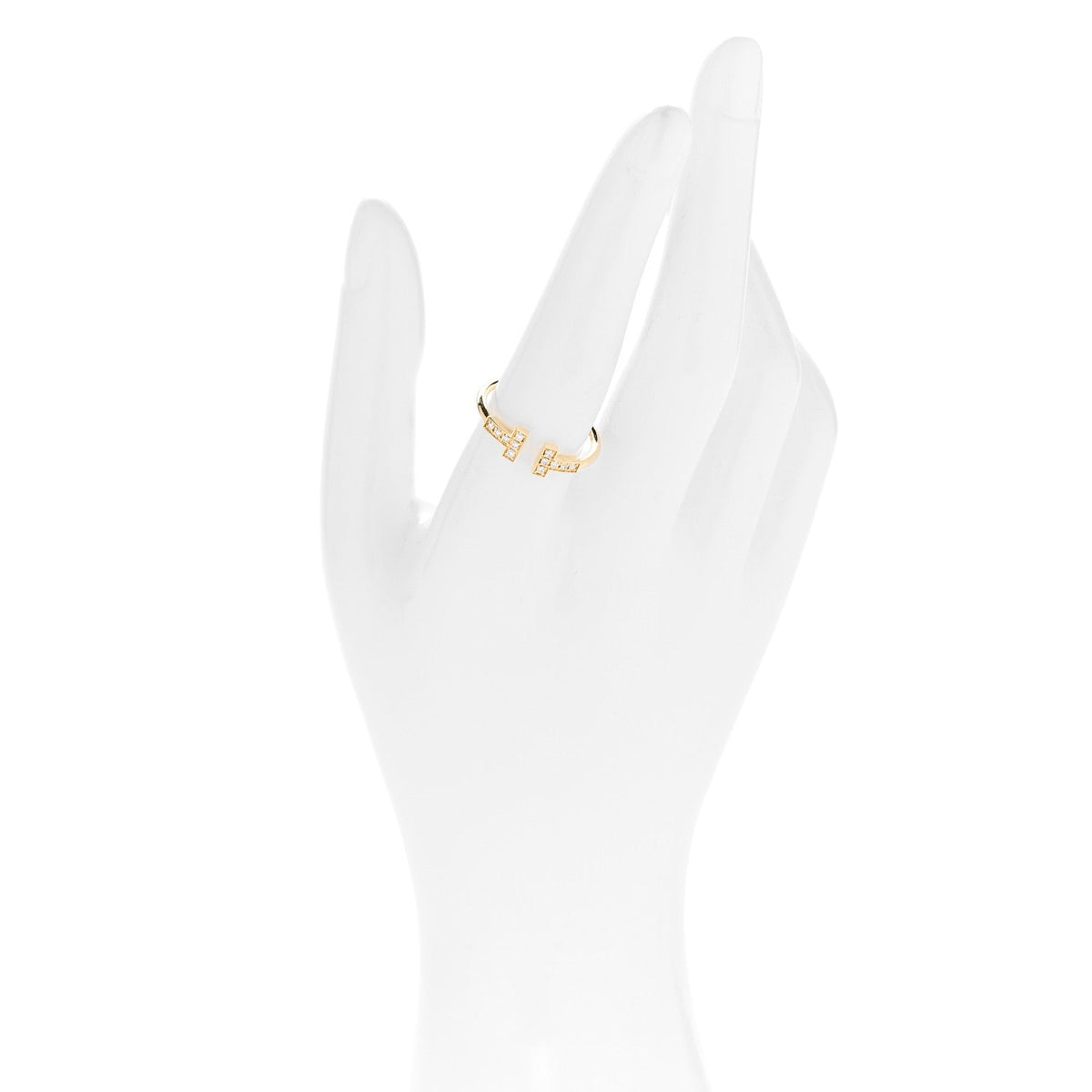 18K Yellow Gold Diamond T Wire Ring 58 8.5