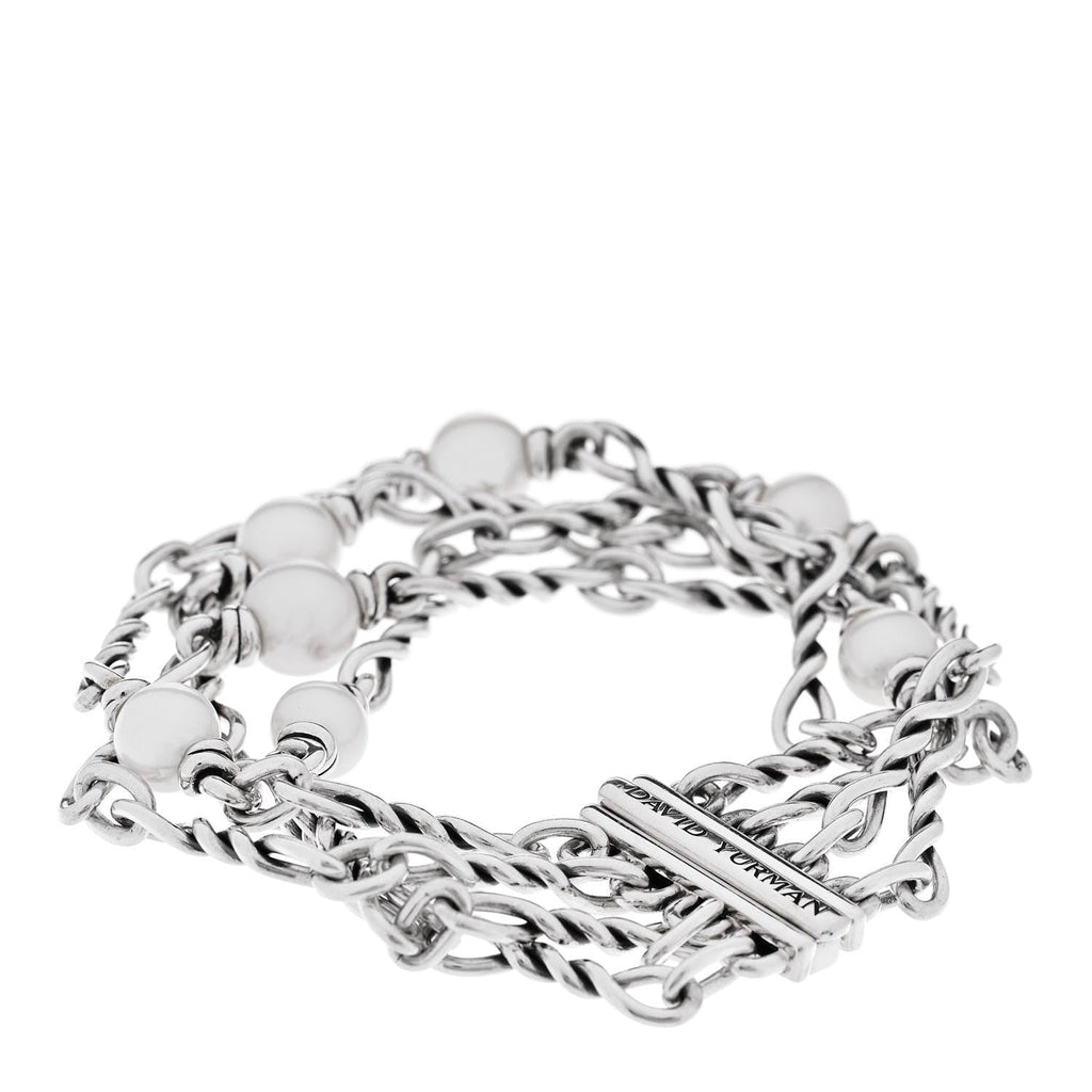 Sterling Silver Pearl Continuance Four-Row Chain Bracelet